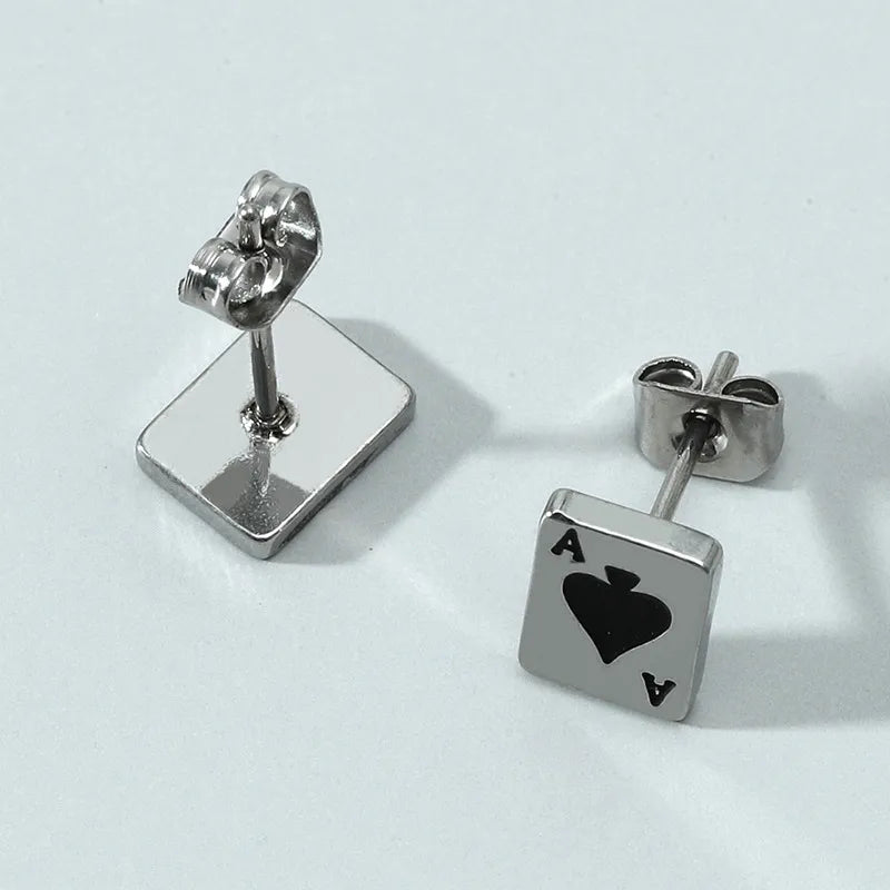 Ace steel earrings - ea291