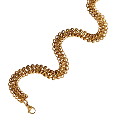 Κολιέ επιχρυσωμένο ατσάλι φαρδύ τσοκερ - NE712