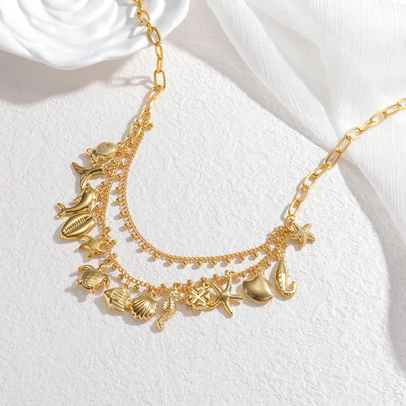 Κολιέ ατσάλινο με καλοκαιρινά στοιχεία - NE602