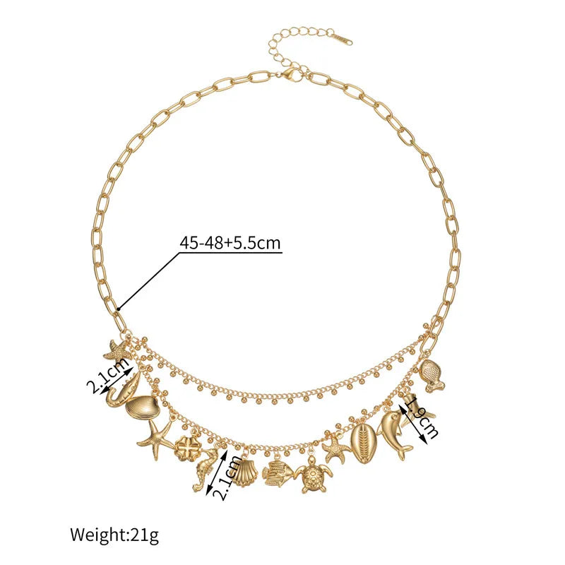 Κολιέ ατσάλινο με καλοκαιρινά στοιχεία - NE602