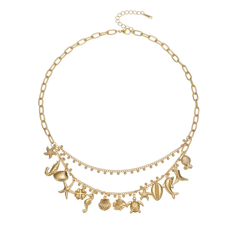 Κολιέ ατσάλινο με καλοκαιρινά στοιχεία - NE602