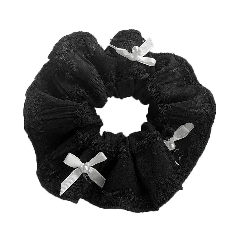 Λαστιχάκι δαντελένιο με λευκά φιογκάκια - HA036