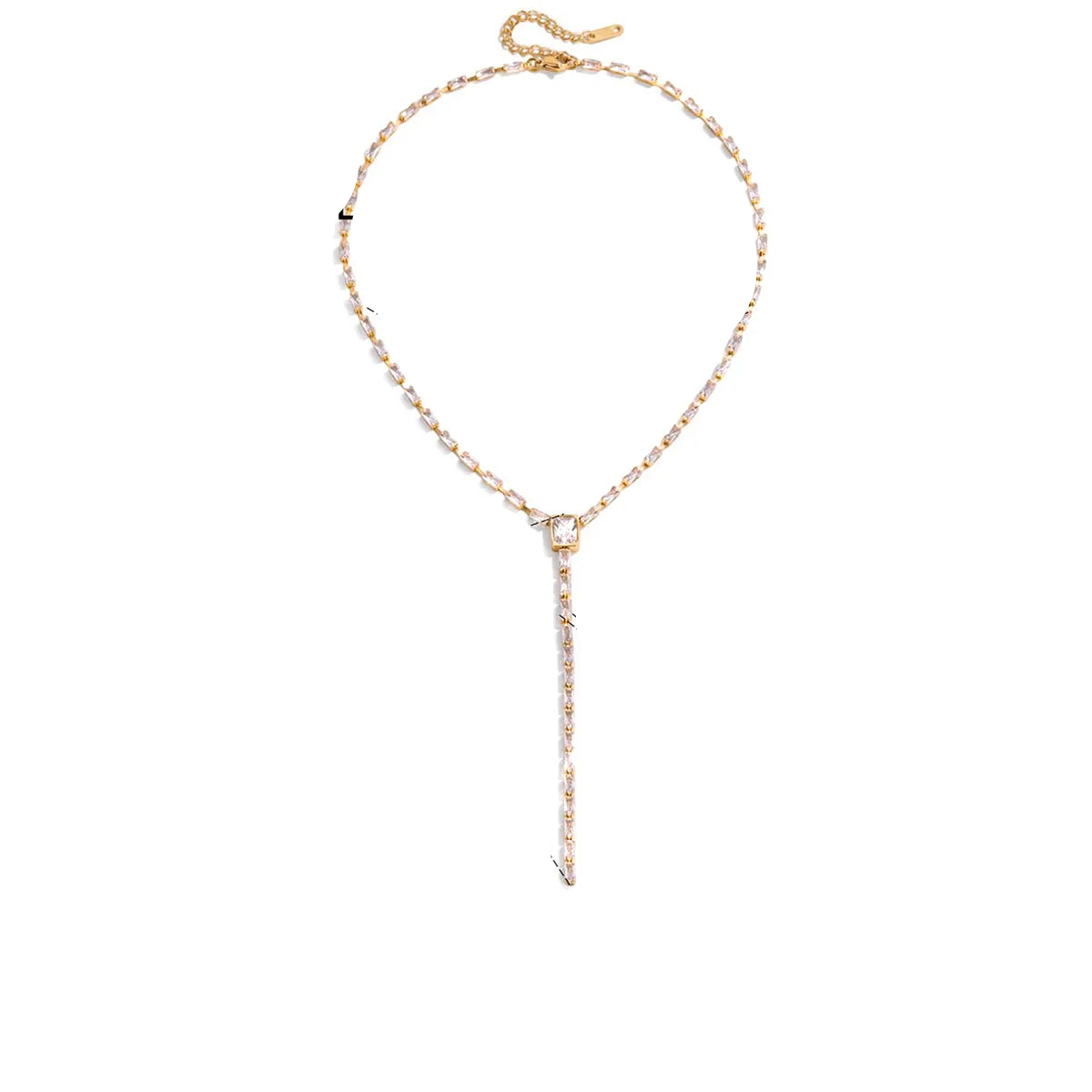 Κολιέ επιχρυσωμένο ατσάλι περιδέραιο με zircon - NE726