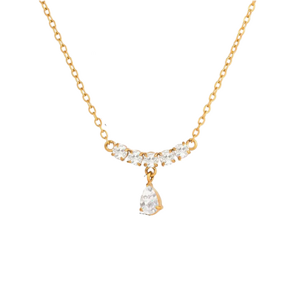 Κολιέ επιχρυσωμένο ατσάλι περιδέραιο με zircon - NE725