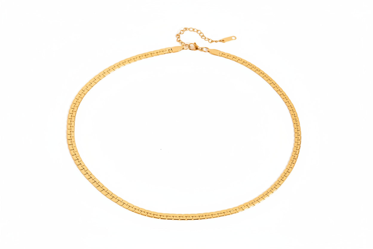 Κολιέ επιχρυσωμένο ατσάλι αλυσίδα τσόκερ - NE735