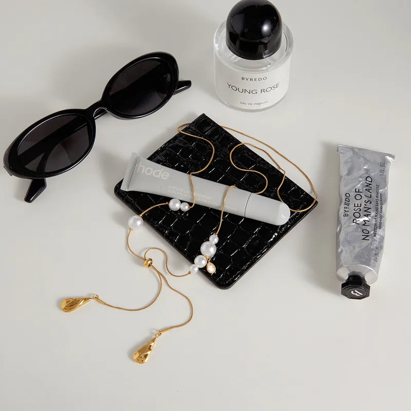 Κολιέ επιχρυσωμένο ατσάλι με πέρλες και zircon - NE730