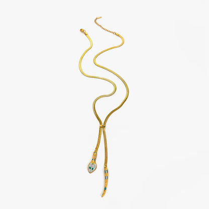 Κολιέ επιχρυσωμένο ατσάλι φίδι μακρύ-NE522