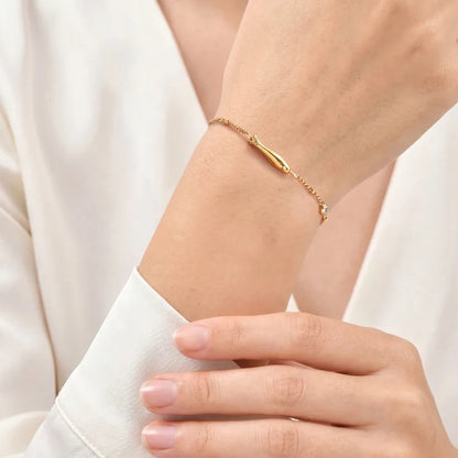 Steel bracelet with white flowers - BR255