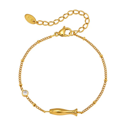 Steel bracelet with white flowers - BR255