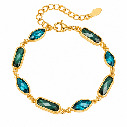 Bracciale in acciaio con pietre blu - BR186