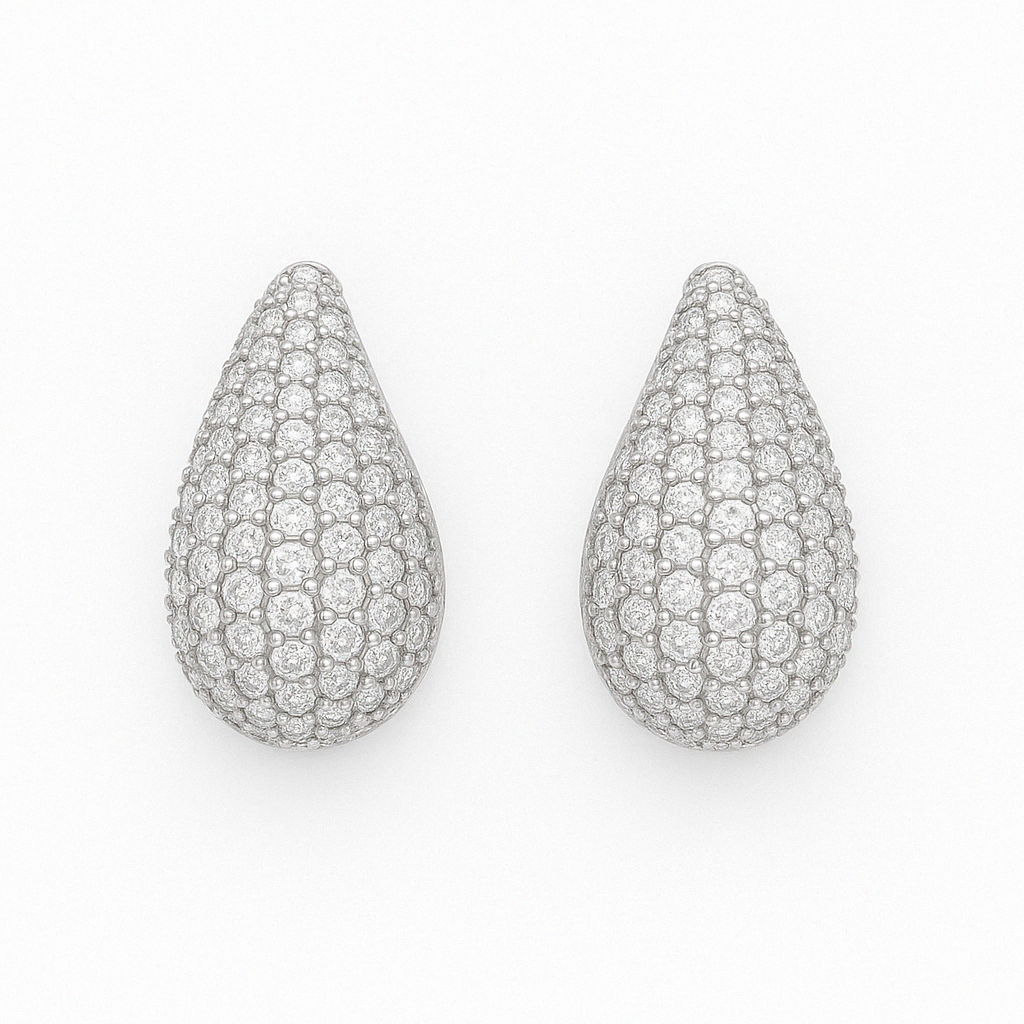 Σκουλαρίκια ορειχάλκινα με ζιργκόν  - w159