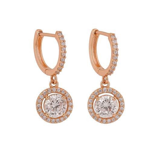 Rose gold brass earrings -w170