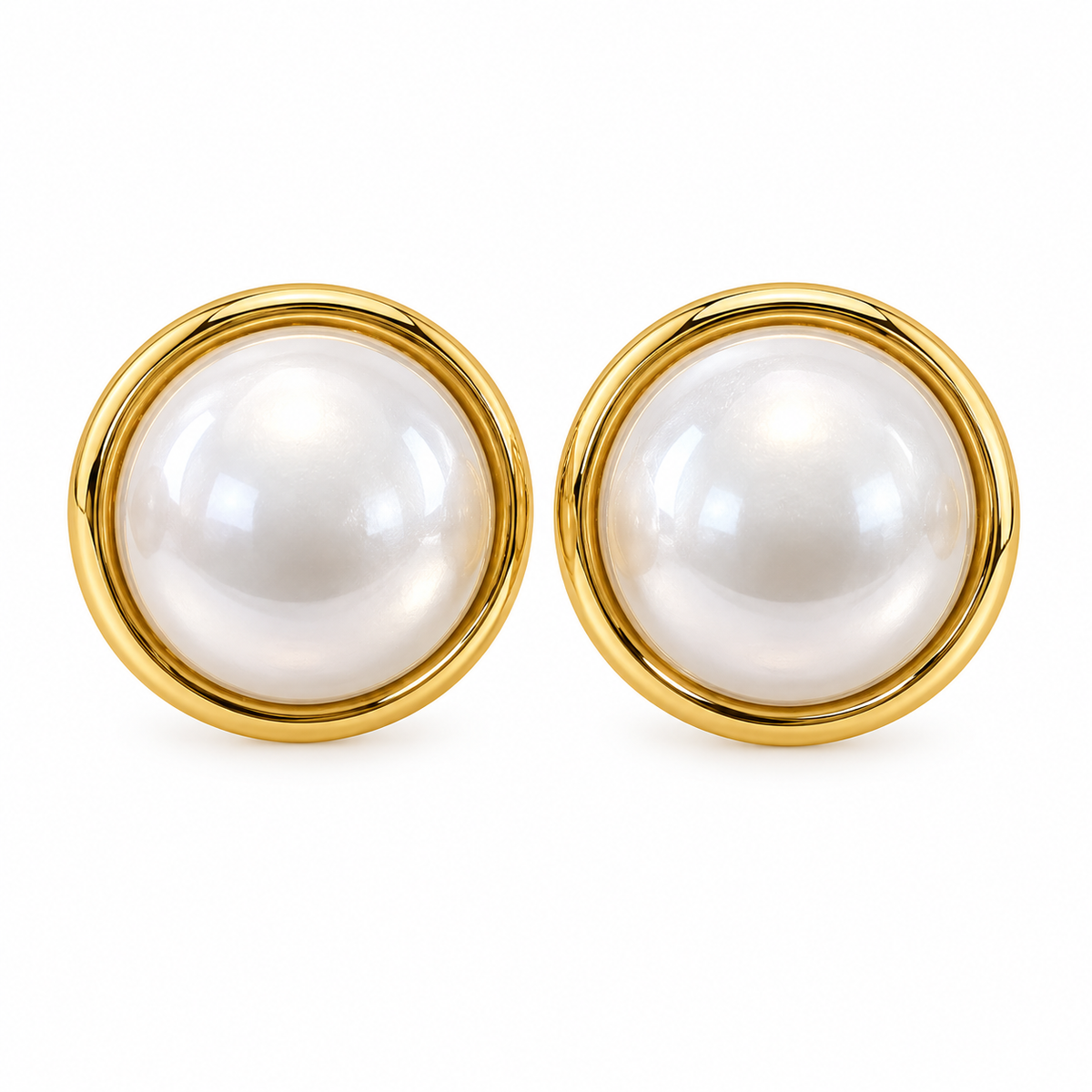 Boucles d'oreilles acier doré et pierres marron - EA320