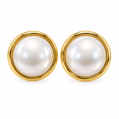 Boucles d'oreilles acier doré et pierres marron - EA320