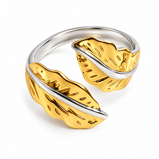 Anillo de acero con corazones de circonitas rojas - R210