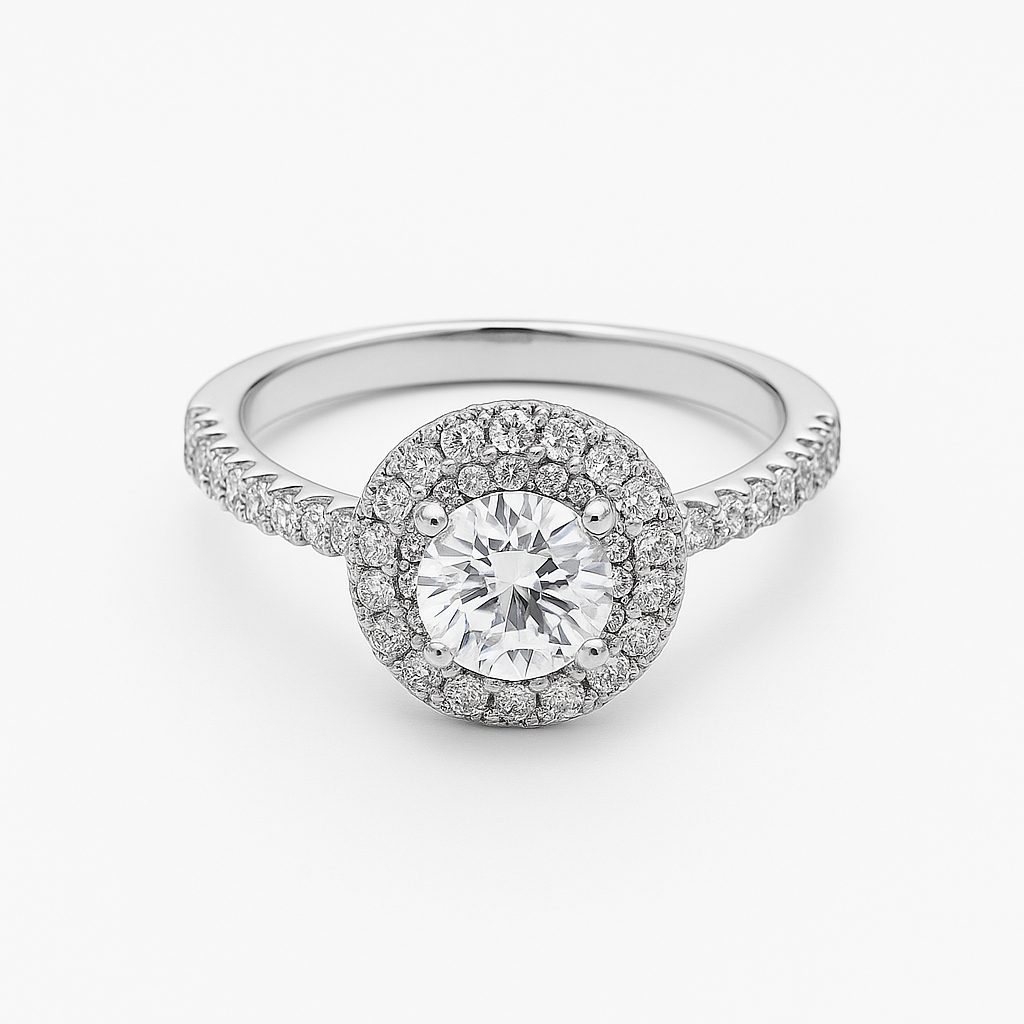 Brass ring with zircon - w274