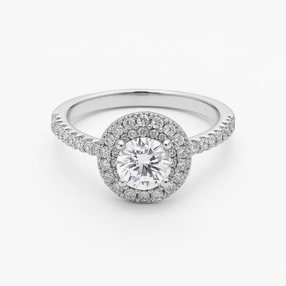 Brass ring with zircon - w274