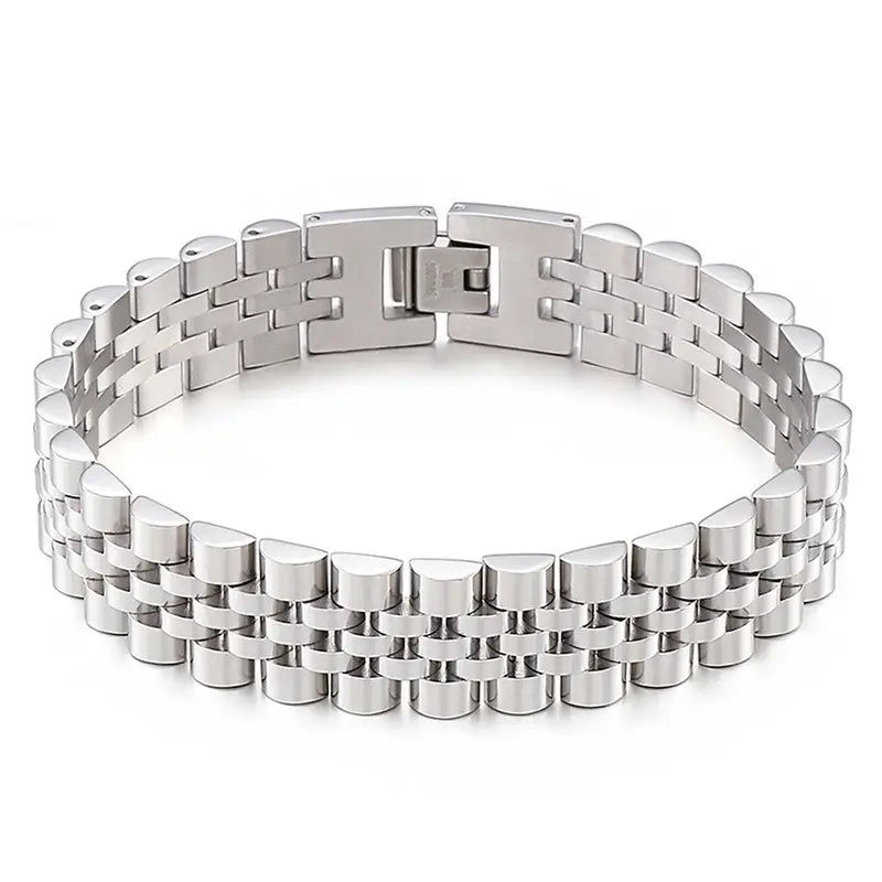 Pulseira masculina de corrente larga em aço-BR102