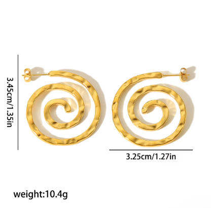 Orecchini a spirale in acciaio oro-EA588