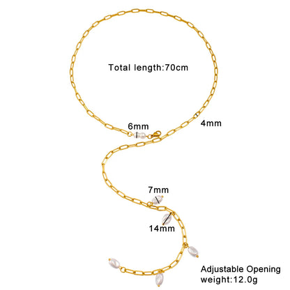 Κολιέ επιχρυσωμένο ατσάλι με μαργαριτάρια - NE706