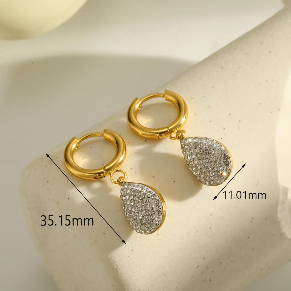 Σκουλαρίκια επιχρυσωμένο ατσάλι με zircon-EA569