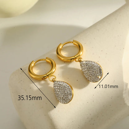 Σκουλαρίκια επιχρυσωμένο ατσάλι με zircon-EA569