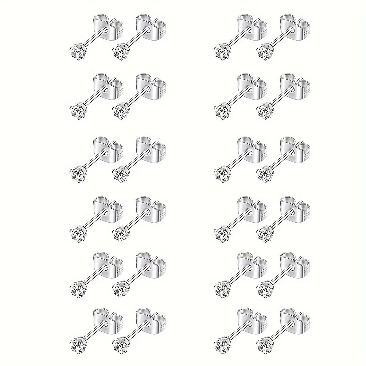 Σκουλαρίκια  ατσάλι με zircon-SET041