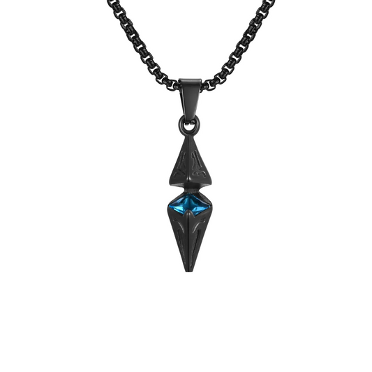 Κολιέ μαύρο ατσάλι με zircon-NE541