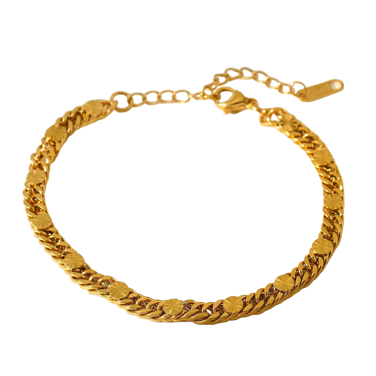 Βραχιόλι επιχρυσωμένο ατσάλι αλυσίδα με σχέδιο-BR116