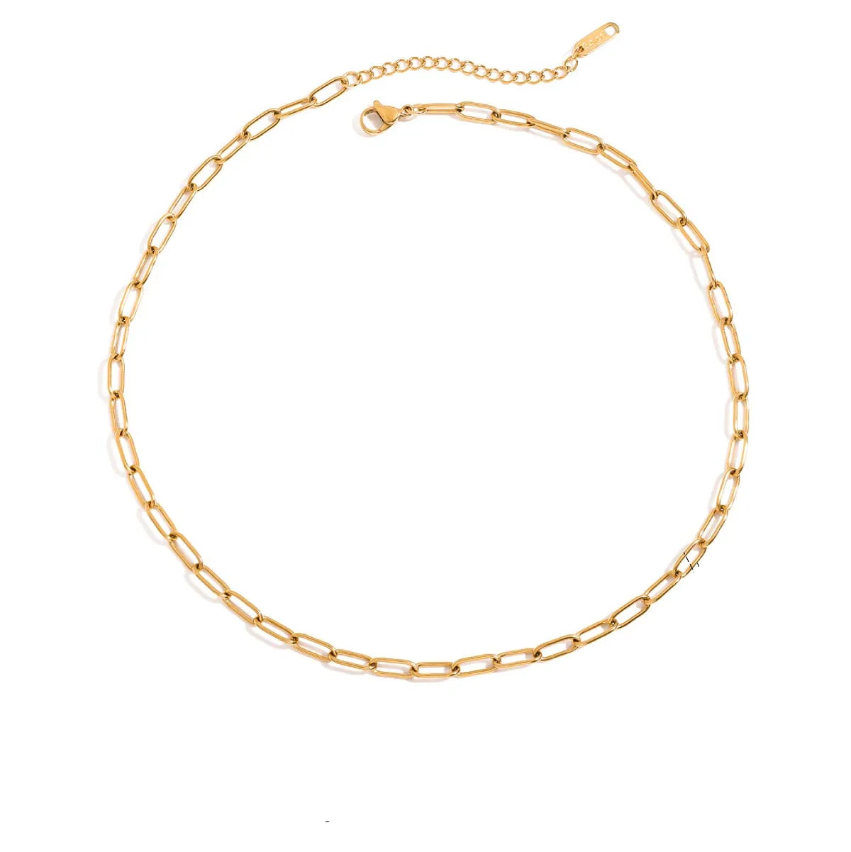 Κολιέ επιχρυσωμένο ατσάλι αλυσίδα-NE748