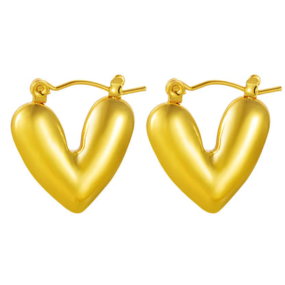 *Σκουλαρίκια χρυσό ατσάλι κρίκος με μύτη-EA658