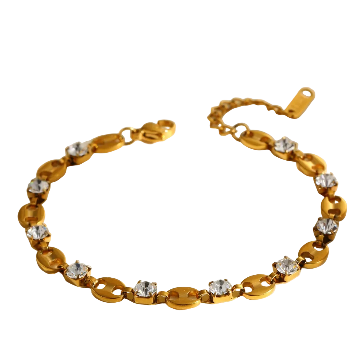 Βραχιόλι επιχρυσωμένο ατσάλι με zircon-BR060