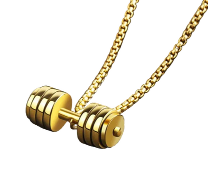 Κολιέ ατσάλι χρυσό βαράκι-NE121