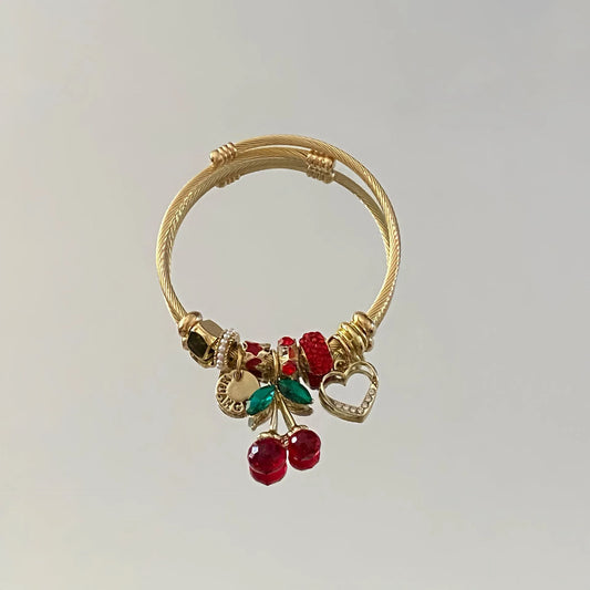 Βραχιόλι ατσάλι με κεράσια - BR451
