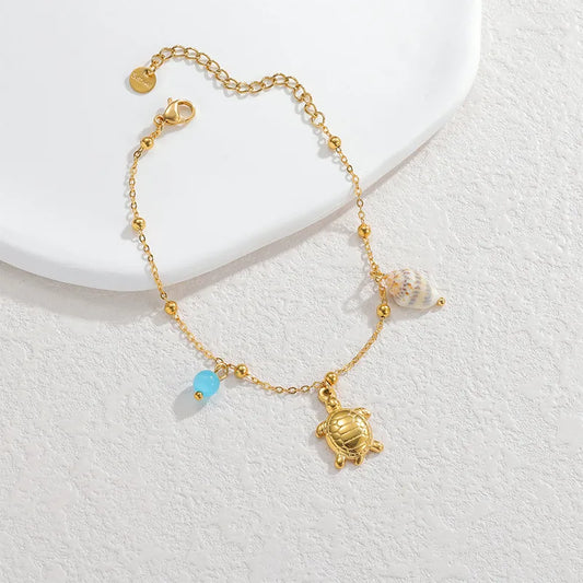 Βραχιόλι ατσάλι με χελωνίτσα - BR461