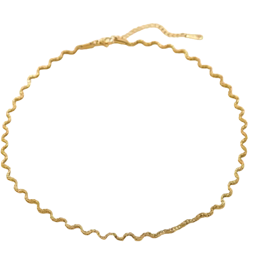 Κολιέ επιχρυσωμένο ατσάλι με zig zag-NE470