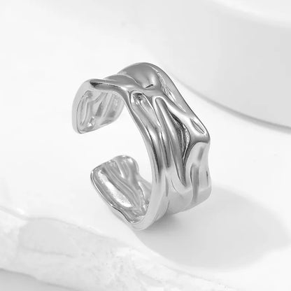 Silver steel ring - R187