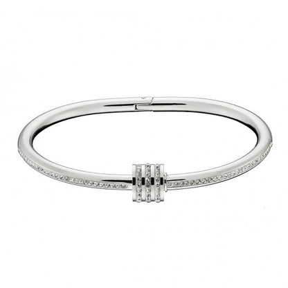 Steel handcuff bracelet with rhinestones - br003