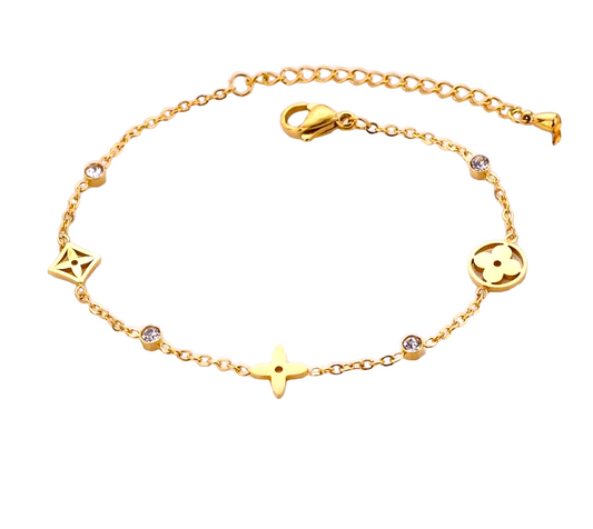 Steel bracelet in gold - br127