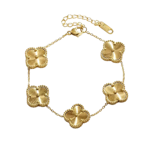 Bracelet with circular crosses in steel in gold - BR146