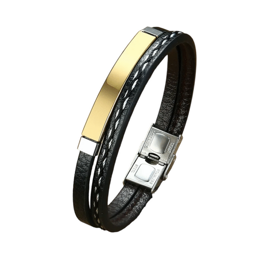 Leather and steel bracelet - BR141