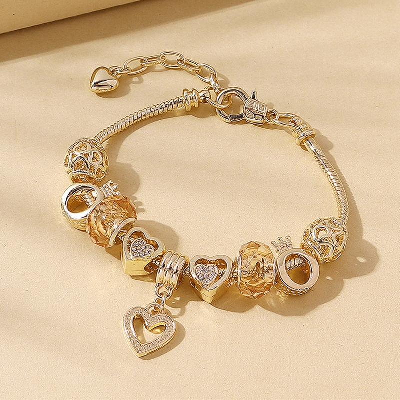 Bangle bracelet with gold elements - BR038