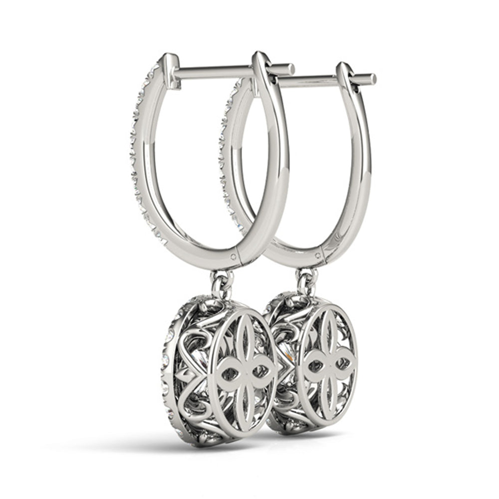 Dangling earrings with circular zircons - ea034