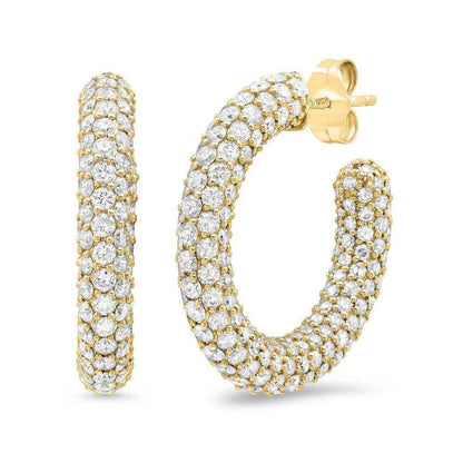 Small gold plated hoops with zircon - ea050