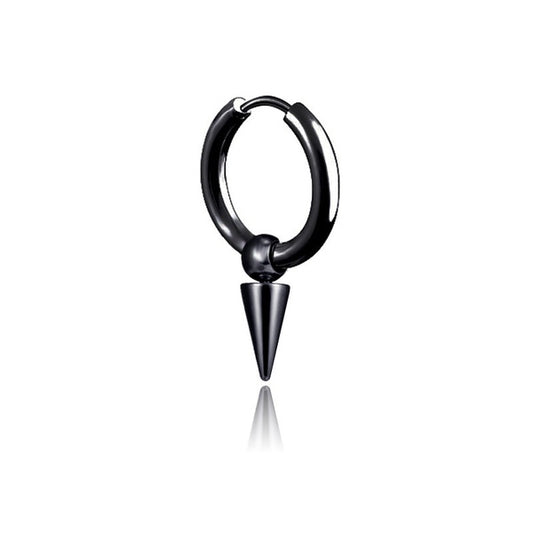 Black cone steel earring - EA492