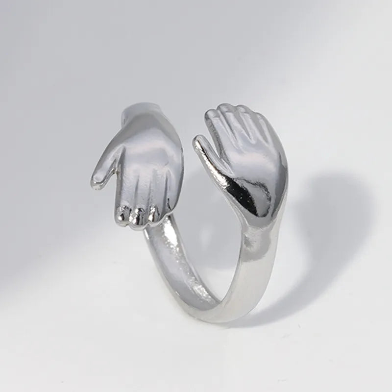 Δαχτυλίδι ατσάλινο με σχήμα χεριών - r015