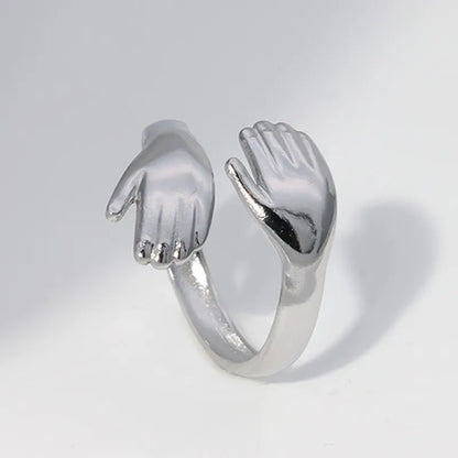 Hand-shaped steel ring - r015