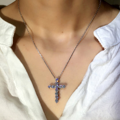 Cross necklace with zircon - ne396