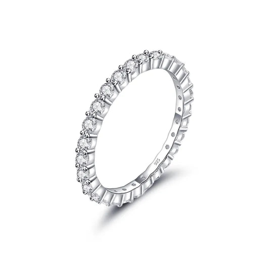 Wedding ring with circular zircons - R026