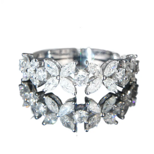 Ring with zircon butterflies - r176